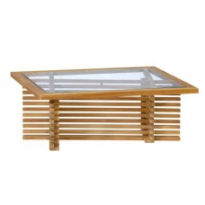 Riverside teak tafel met glasplaat